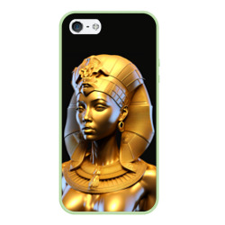 Чехол для iPhone 5/5S матовый Нейросеть - золотая египетская богиня