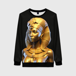 Женский свитшот 3D Нейросеть - золотая египетская богиня