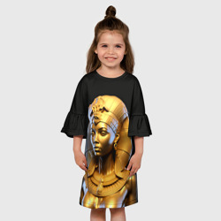 Детское платье 3D Нейросеть - золотая египетская богиня - фото 2