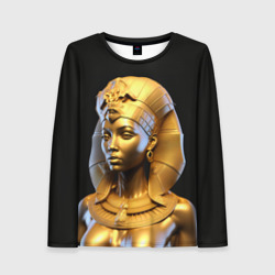 Женский лонгслив 3D Нейросеть - золотая египетская богиня