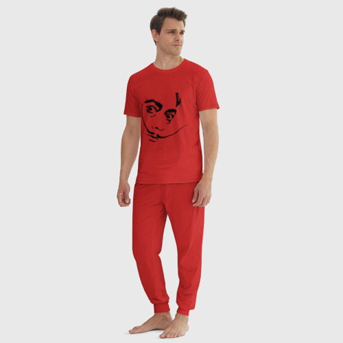 Мужская пижама хлопок Salvador Domingo Felipe Jacinto Dali, цвет красный - фото 5