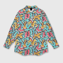 Граффити абстракт гранж – Женская рубашка oversize 3D с принтом купить со скидкой в -9%