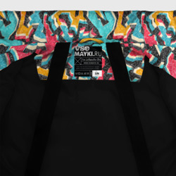 Куртка с принтом Граффити абстракт гранж для женщины, вид на модели спереди №5. Цвет основы: черный