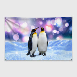 Флаг-баннер Пингвины на снегу