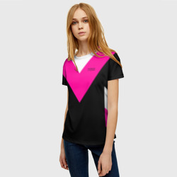 Женская футболка 3D Firm черный с розовой вставкой - фото 2