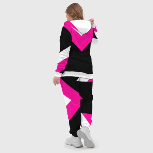 Женский костюм 3D с принтом FIRM черный с розовой вставкой, вид сзади #2