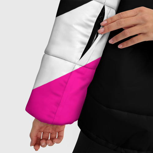Женская зимняя куртка Oversize Firm черный с розовой вставкой, цвет светло-серый - фото 6