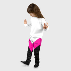Детские брюки 3D Firm черный с розовой вставкой - фото 2
