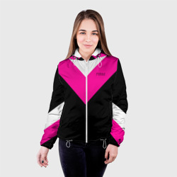 Женская куртка 3D Firm черный с розовой вставкой - фото 2
