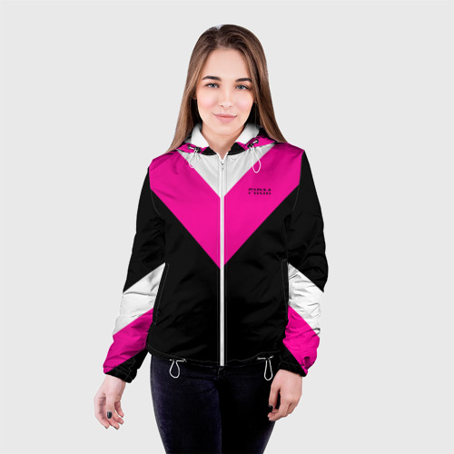 Женская куртка 3D Firm черный с розовой вставкой, цвет белый - фото 3