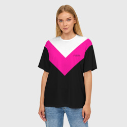 Женская футболка oversize 3D Firm черный с розовой вставкой - фото 2