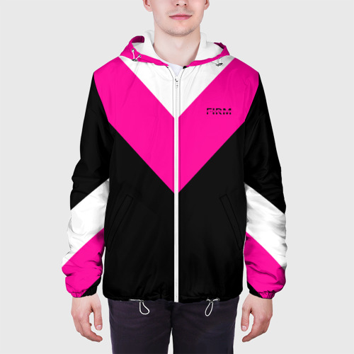 Мужская куртка 3D Firm черный с розовой вставкой, цвет 3D печать - фото 4