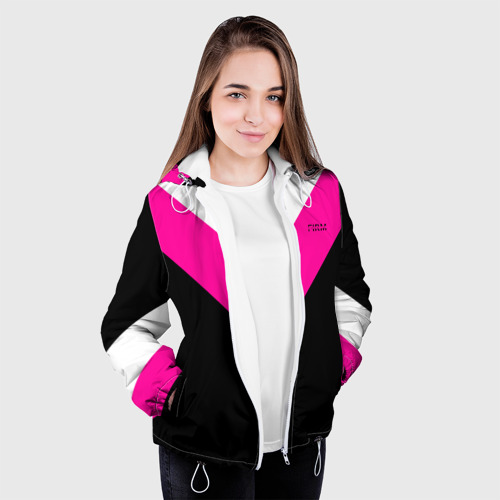 Женская куртка 3D Firm черный с розовой вставкой, цвет белый - фото 4