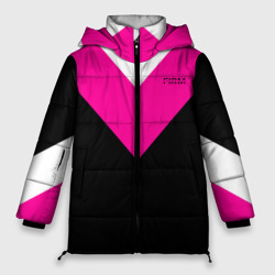 Женская зимняя куртка Oversize Firm черный с розовой вставкой