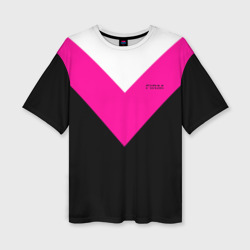 Firm черный с розовой вставкой – Женская футболка oversize 3D с принтом купить со скидкой в -50%