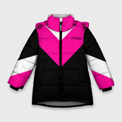 Зимняя куртка для девочек 3D Firm черный с розовой вставкой