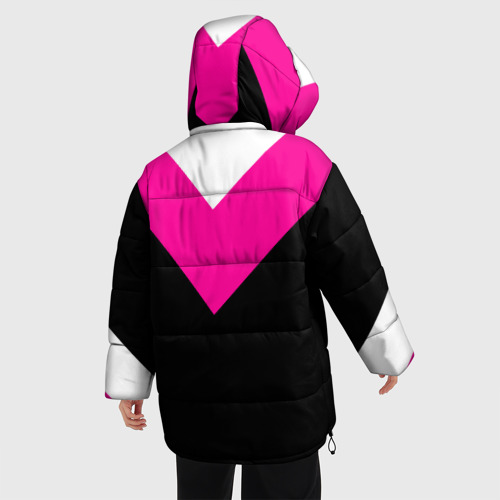 Женская зимняя куртка Oversize Firm черный с розовой вставкой, цвет черный - фото 4