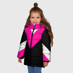 Зимняя куртка для девочек 3D Firm черный с розовой вставкой - фото 2