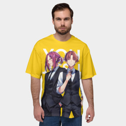 Мужская футболка oversize 3D Какеру и Киётака - фото 2