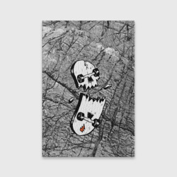 Обложка для паспорта матовая кожа Расколотый скейтборд - иллюзия черепа