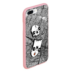 Чехол для iPhone 7Plus/8 Plus матовый Расколотый скейтборд - иллюзия черепа - фото 2