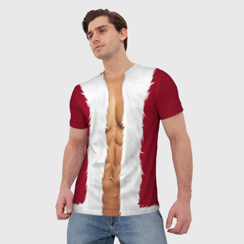 Мужская футболка 3D Новогодний костюм Санты, цвет 3D печать - фото 3