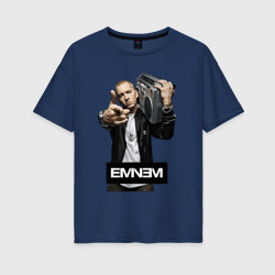 Женская футболка хлопок Oversize Eminem boombox