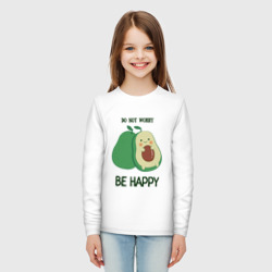 Детский лонгслив хлопок Don't worry be happy - avocado - фото 2