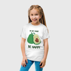 Детская футболка хлопок Don't worry be happy - avocado - фото 2