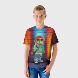 Детская футболка 3D Мишка гитарист - фото 2