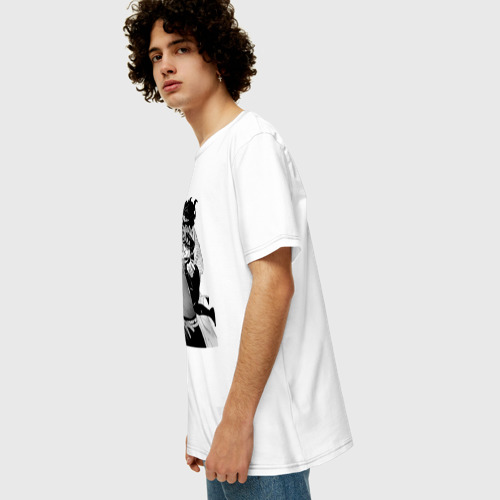 Мужская футболка хлопок Oversize с принтом Джотаро и платиновая звезда, вид сбоку #3