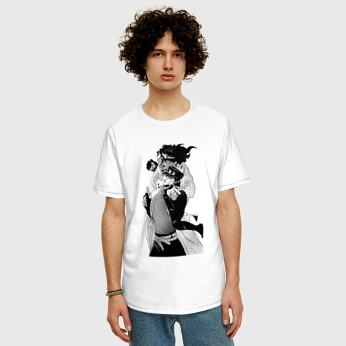 Мужская футболка хлопок Oversize с принтом Джотаро и платиновая звезда, фото на моделе #1