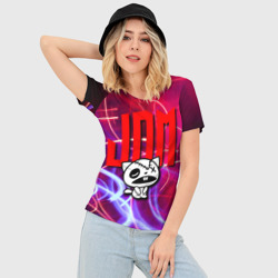 Женская футболка 3D Slim JDM style - одноглазый котик - фото 2