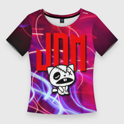 Женская футболка 3D Slim JDM style - одноглазый котик