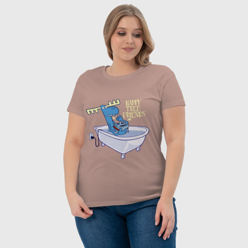 Женская футболка хлопок с принтом Lumpy - high voltage, фото #4
