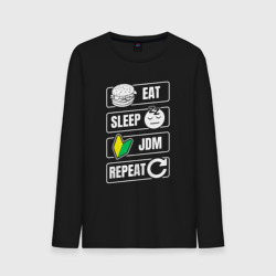 Мужской лонгслив хлопок Eat sleep JDM repeat