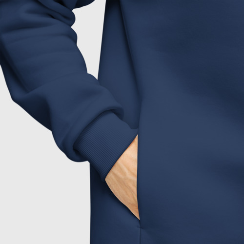 Мужское худи Oversize хлопок Линк в кармане с флейтой, цвет темно-синий - фото 8