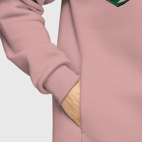 Мужское худи Oversize хлопок Линк в кармане с мечом, цвет пыльно-розовый - фото 8