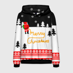 Мужская толстовка 3D Merry christmas - Санта Клаус