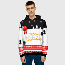 Мужская толстовка 3D Merry christmas - Санта Клаус - фото 2