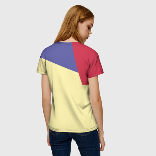 Женская футболка 3D с принтом Радостная собака в стиле поп-арт, вид сзади #2