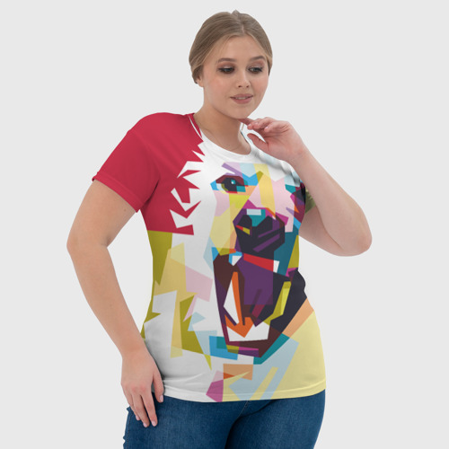 Женская футболка 3D с принтом Радостная собака в стиле поп-арт, фото #4