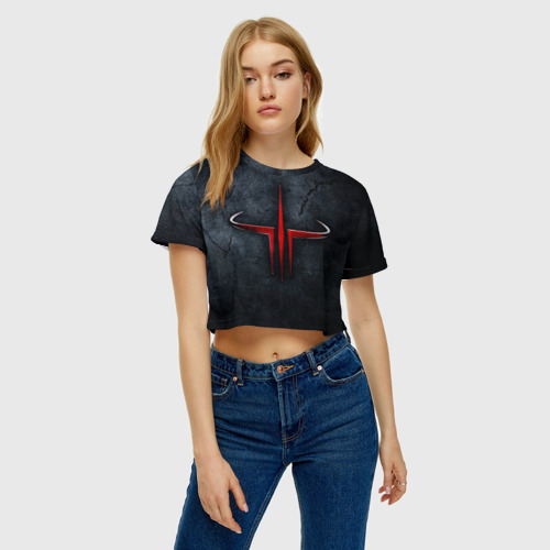Женская футболка Crop-top 3D Quake 3 arena, цвет 3D печать - фото 3