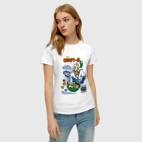 Женская футболка хлопок с принтом Червяк Джим, фото на моделе #1
