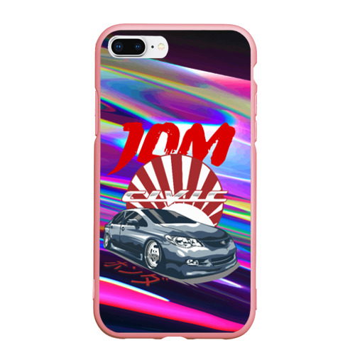 Чехол для iPhone 7Plus/8 Plus матовый Honda Civic - JDM style, цвет баблгам