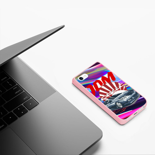 Чехол для iPhone 5/5S матовый Honda Civic - JDM style, цвет баблгам - фото 5