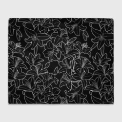 Плед 3D Нежные цветы - лилии: черно белыи
