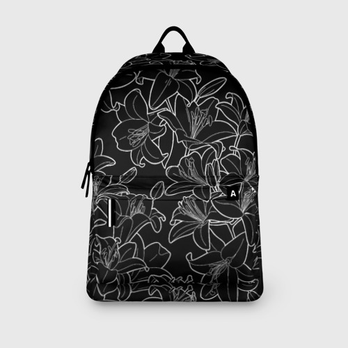 Рюкзак 3D Нежные цветы - лилии: черно белыи - фото 4