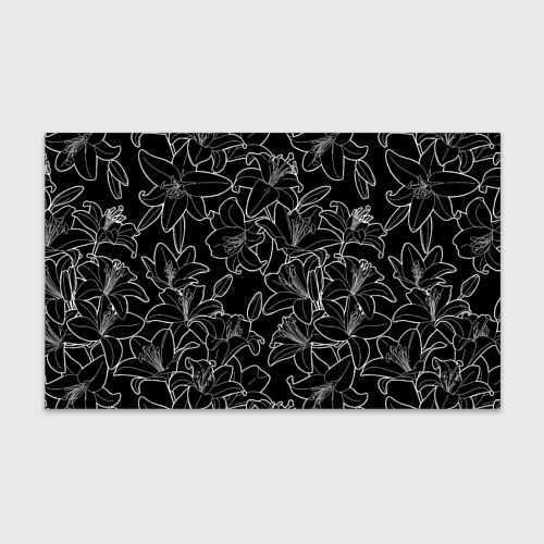 Бумага для упаковки 3D Нежные цветы - лилии: черно белыи