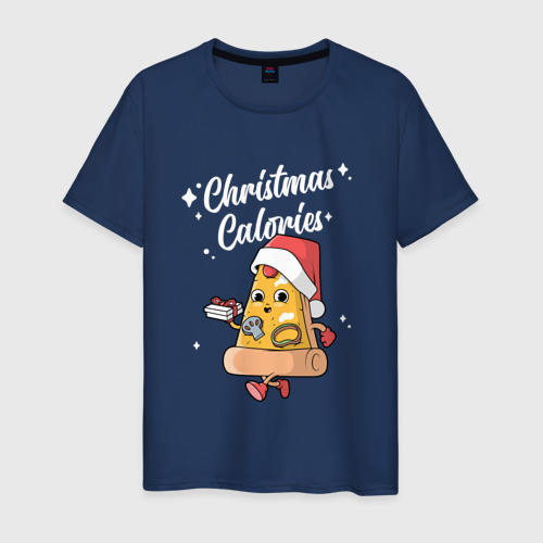 Мужская футболка из хлопка с принтом Рождественские калории, вид спереди №1